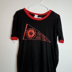 Fantasy University Of Rock ‘N’ Roll Red Black Vintage Ringer Size Large